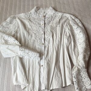 White Lace Blouse XL